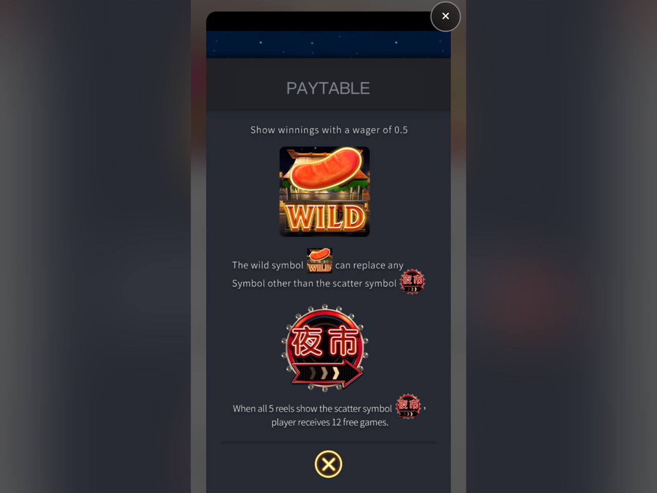 Night Market slot rules